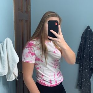 White Tie Dye Tee; S